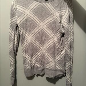 a new day Gray and White Plaid Women's Sweater
